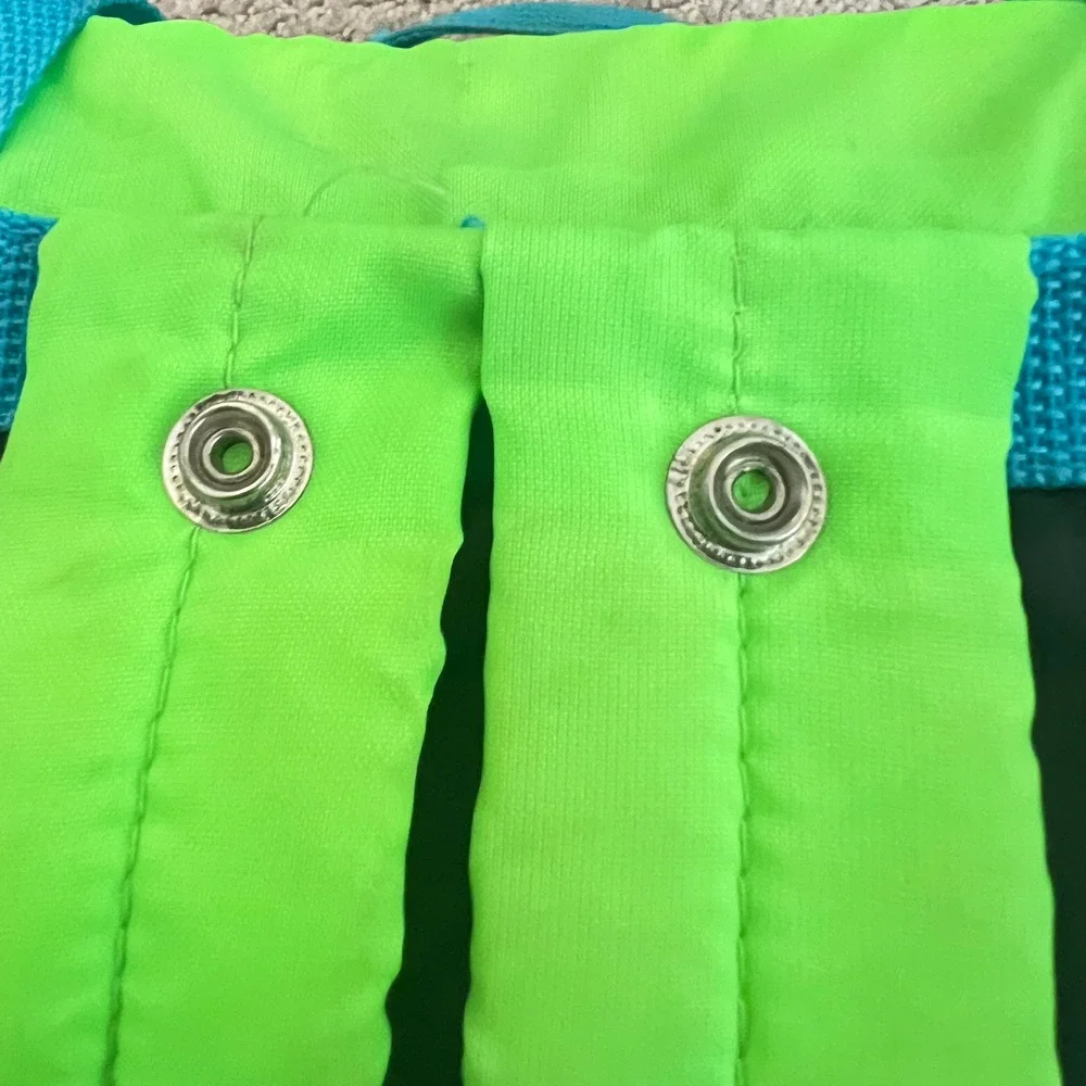 Vtg SGI Wiz Personal Locker Backpack Organizer Neon Grn Blue 90s Kid Bag 15x12x6
